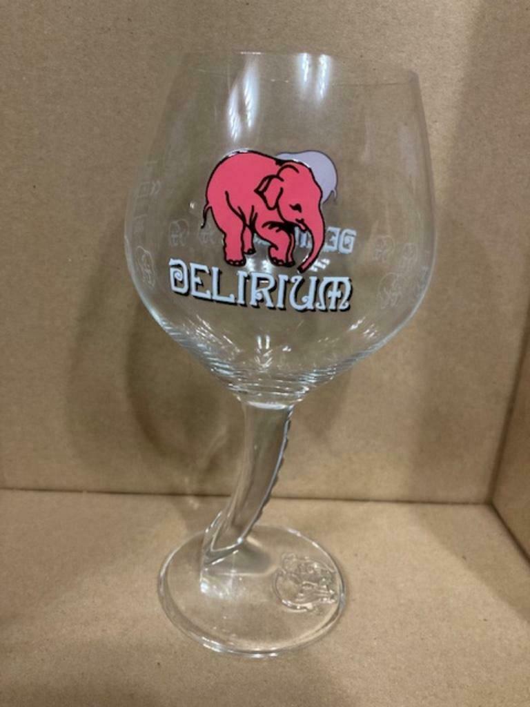 Delirium bierglas met rose olifant bedrukt NIEUW !!!, Ophalen of Verzenden, Nieuw, Glas of Glazen, Overige merken
