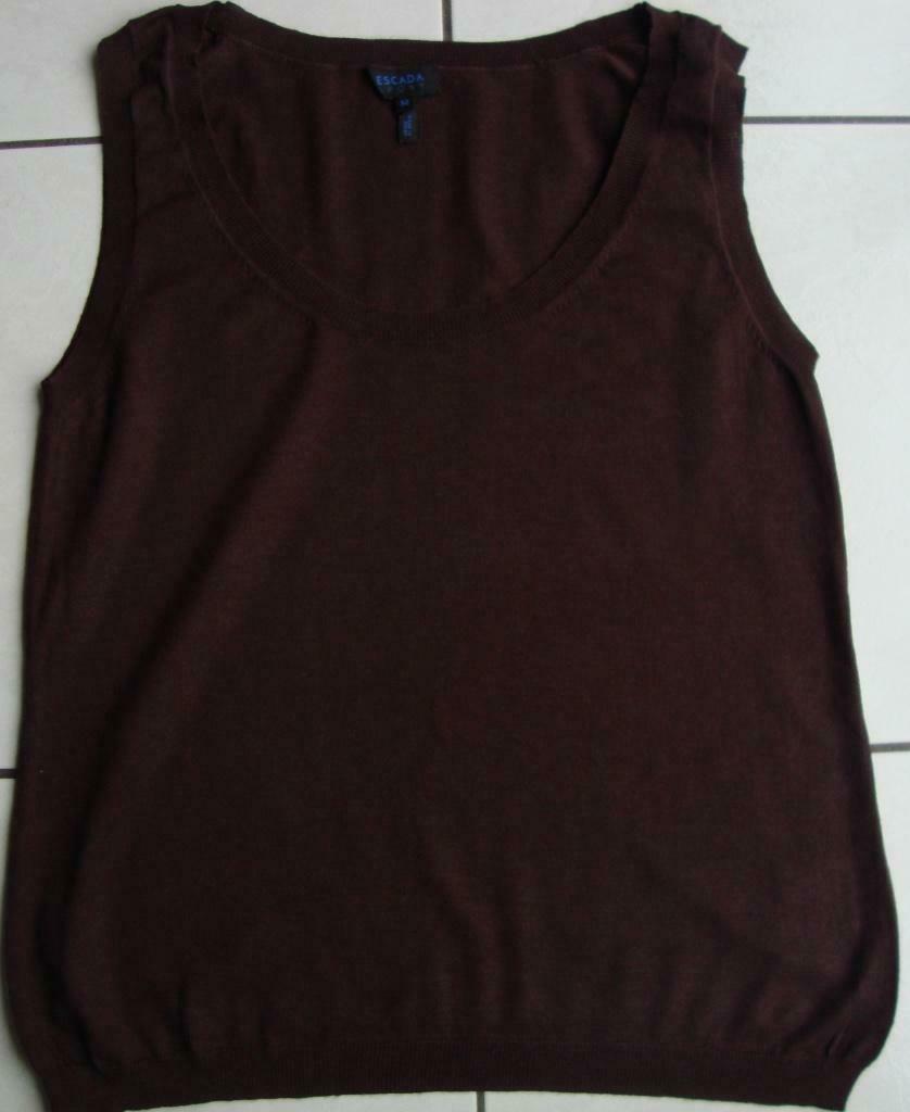 Mouwloos truitje, pull van Escada.  -  M, Maat 38/40 (M), Bruin, Verzenden, Escada