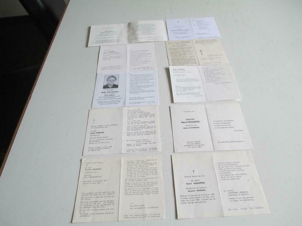 10 bidprentjes geboren 1904-1908, Ophalen of Verzenden, Bidprentje