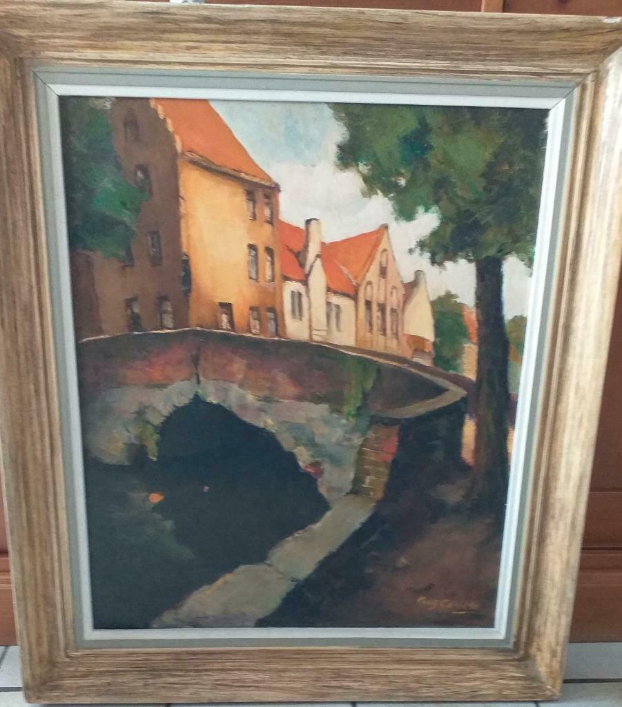 schilderij van Brugge, Vandevelde, Antiek en Kunst, Ophalen of Verzenden