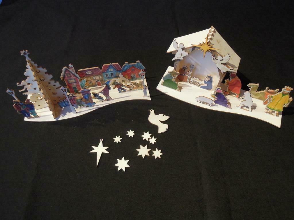 crèche village de noël à construire soi-même en bois fin et, Divers, Noël, Enlèvement ou Envoi, Comme neuf