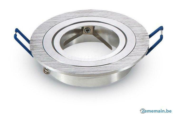 Armature spot encastrable alu brossé rond ou carré design, Ophalen of Verzenden, Nieuw