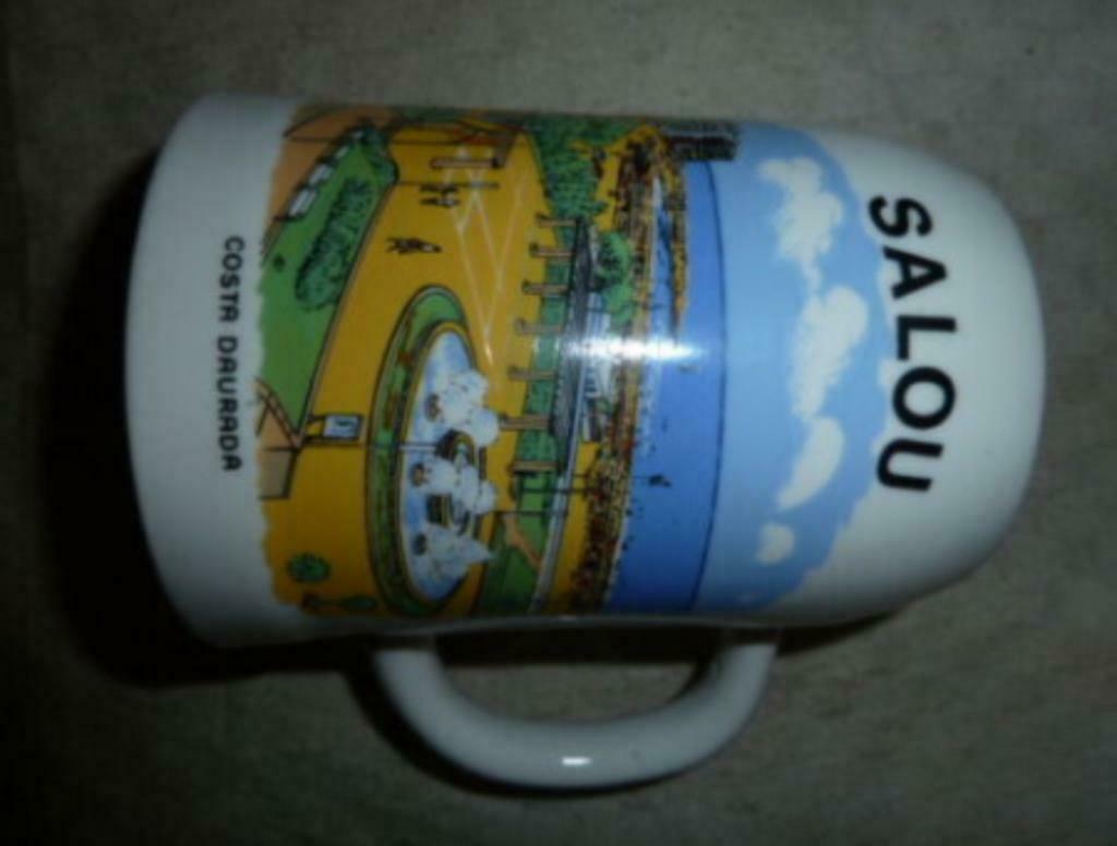 #N bier glas / stenen pul SALOU Costa Daurada, Verzamelen, Glas en Drinkglazen, Nieuw, Bierglas, Ophalen of Verzenden