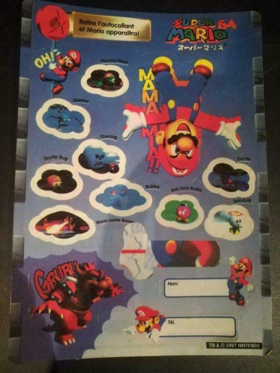 Autocollants Mario 64 1997, Utilisé