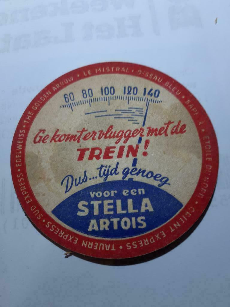 oude bierkaartje: Stella Artois   trein, Ophalen of Verzenden, Stella Artois