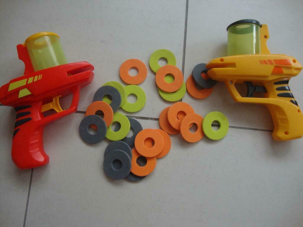 speelgoed geweren met softe schijven   schietschijfjes, Kinderen en Baby's, Speelgoed | Overig, Ophalen, Gebruikt