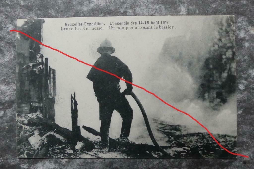 Postkaart 28/1/1911 Bruxelles-Exposition, L'Incendie 14 Août, Collections, Enlèvement ou Envoi, Avant 1920, Affranchie, Bruxelles (Capitale)