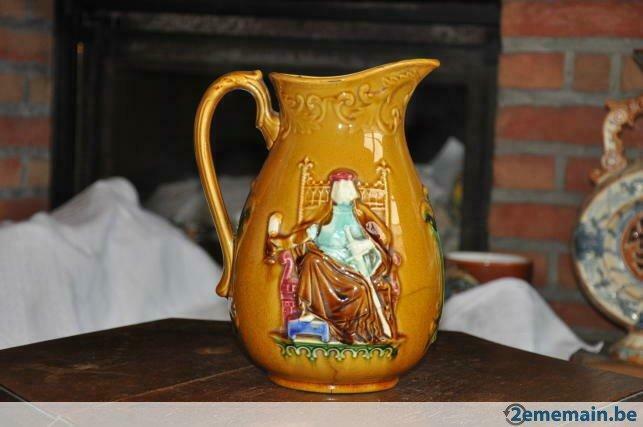 pichet barbotine nimy a restaurer, Antiquités & Art