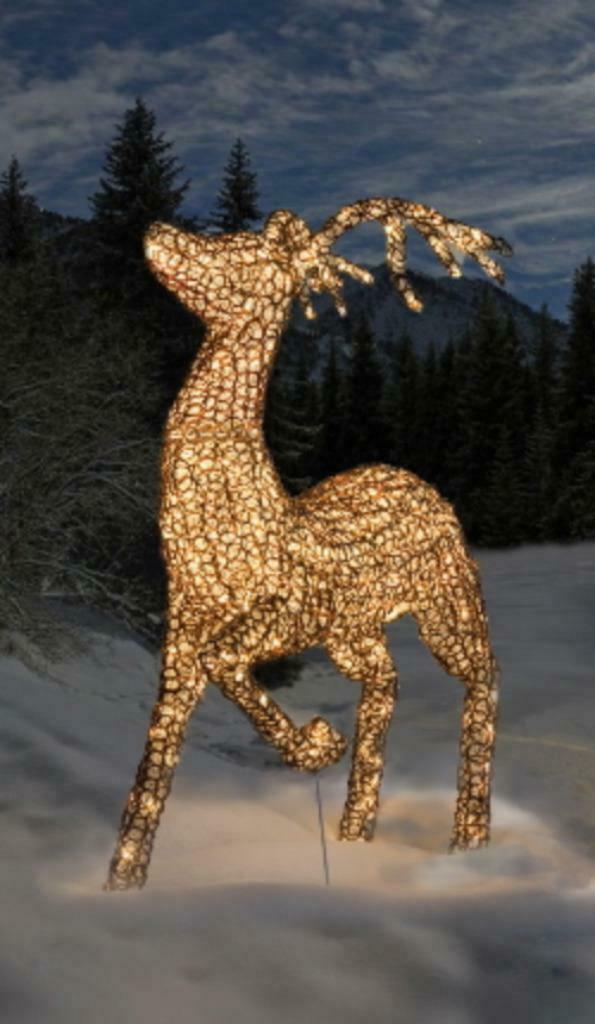 Exclusief Zeer groot Led-Rendier In Glasoptiek. 400 Led's, Ophalen of Verzenden, Nieuw