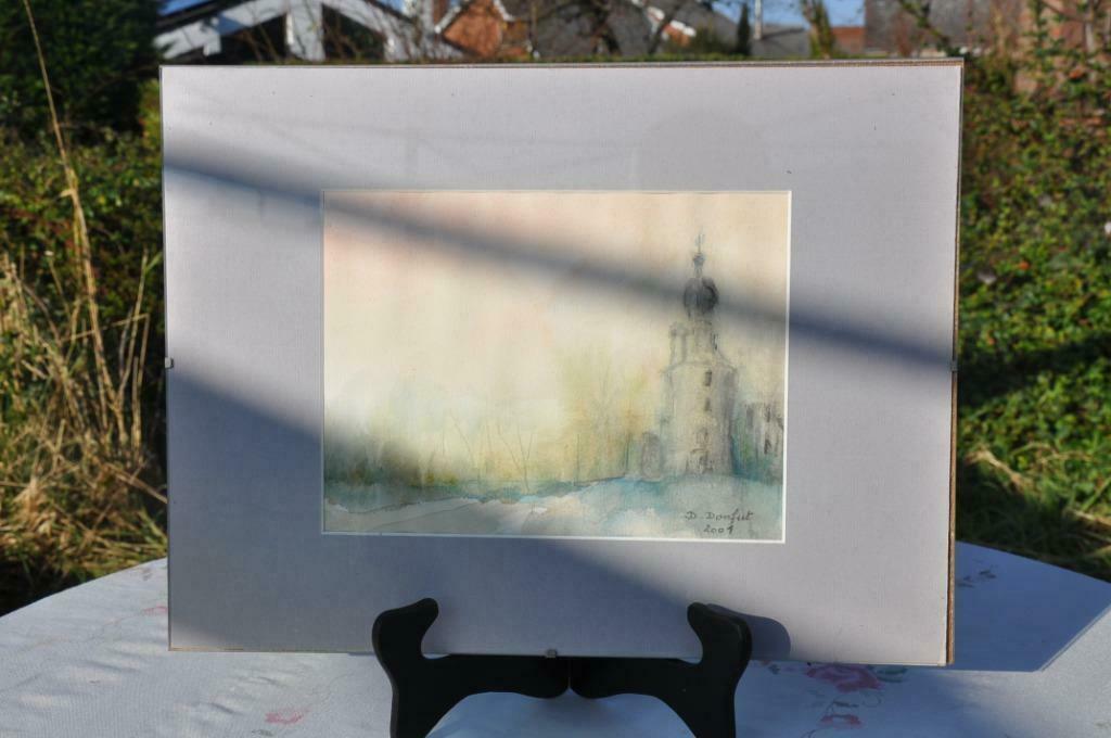 gouache chateau havre signée D.Donfut, Enlèvement ou Envoi