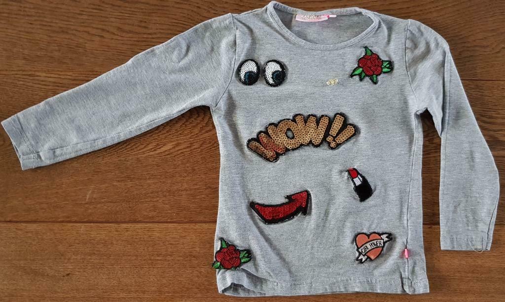 Someone grijze longsleeve met figuren 104, Kinderen en Baby's, Kinderkleding | Maat 104, Gebruikt, Meisje, Ophalen of Verzenden