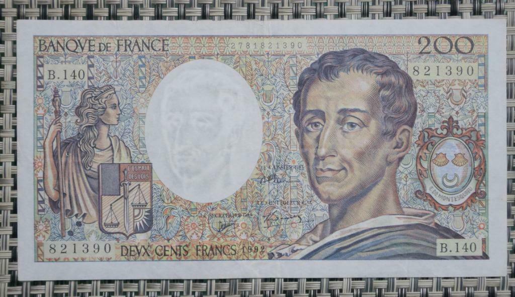 Billet 200 Francs France 1992, Envoi, France, Série