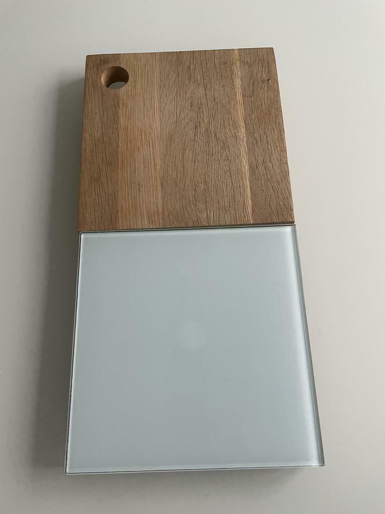SAGAFORM kaasplank charcuterie houten glas, Zo goed als nieuw, Glas