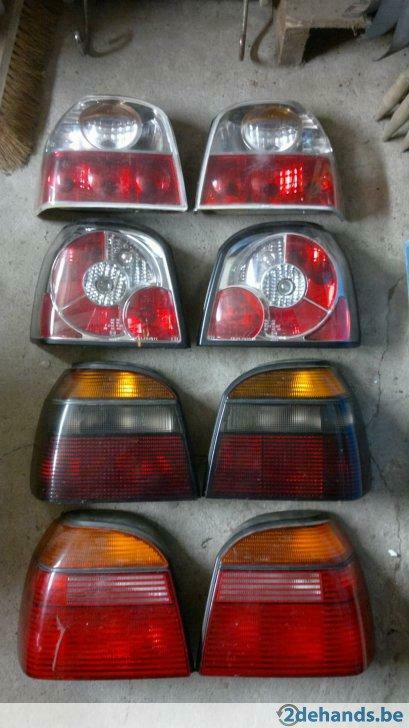 4 x achterlichten golf 3 en cabrio, Autos : Pièces & Accessoires, Éclairage, Volkswagen, Utilisé, Enlèvement
