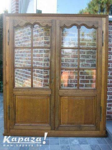 2 paar antieke deuren, Doe-het-zelf en Bouw, Deuren en Vliegenramen, Gebruikt, Binnendeur, Minder dan 200 cm, 80 tot 100 cm, Glas