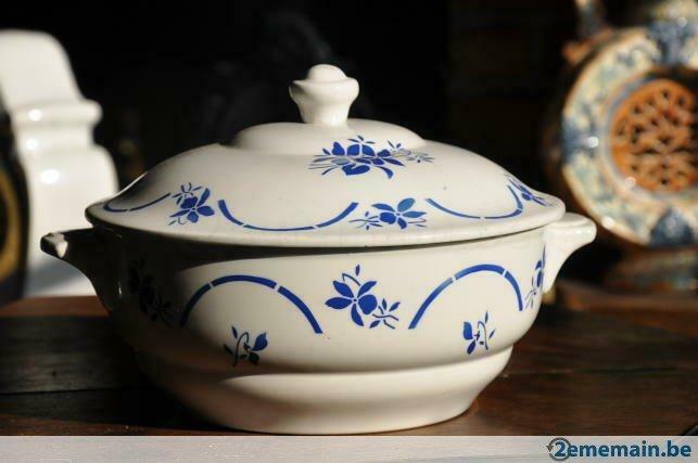 soupière mdl hamage fleur bleu, Antiquités & Art