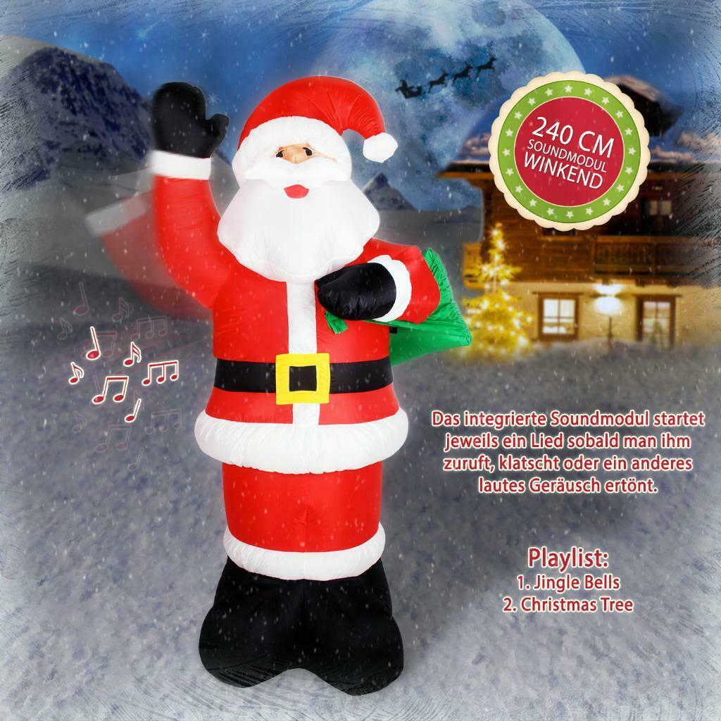 Zingende & Wuifende Opblaasbare Kerstman & Ledverlichting, Diversen, Ophalen of Verzenden, Nieuw