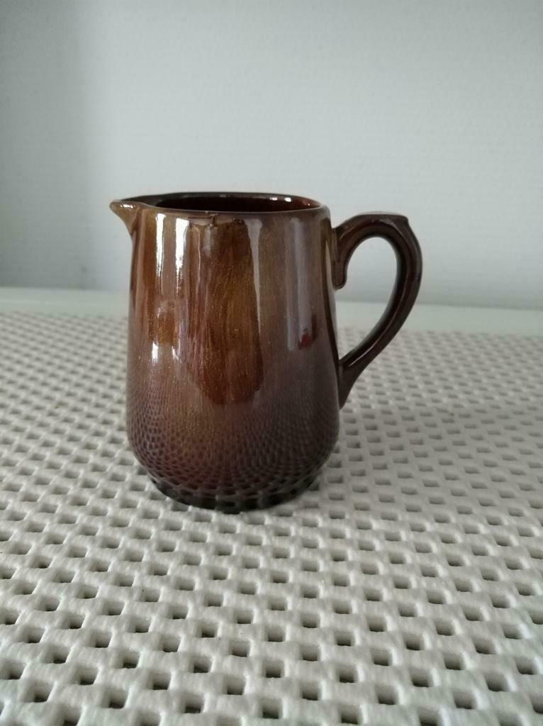 Oude glanzende bruine melkkan / kan, Ophalen of Verzenden