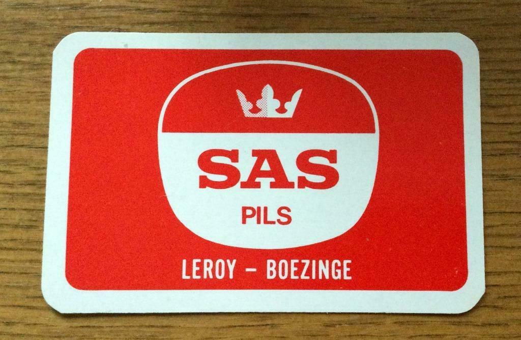 speelkaart Sas pils Leroy Boezinge brouwerij bier, Ophalen of Verzenden, Zo goed als nieuw