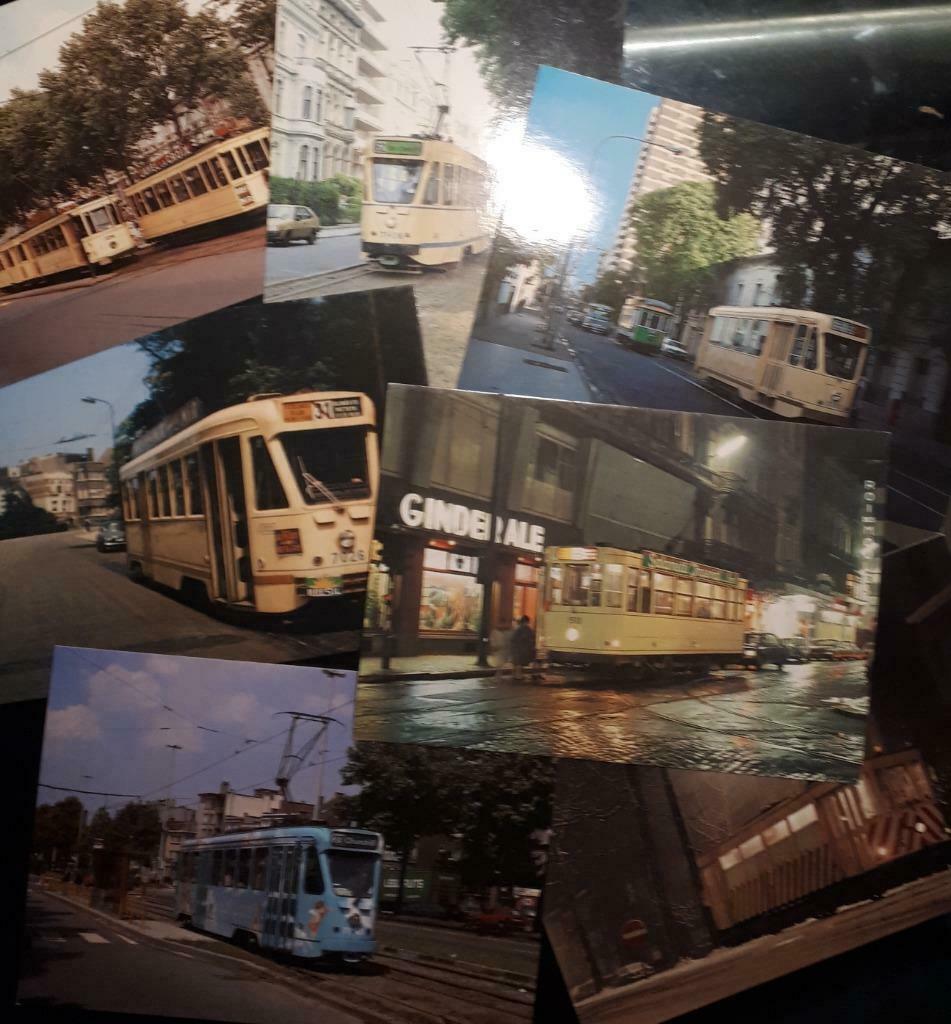 Lot de 8 cartes postales trams, Collections, Enlèvement, 1980 à nos jours, Non affranchie, Bruxelles (Capitale)