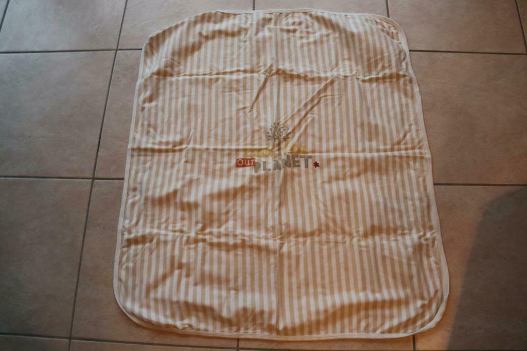 katoenen dekentje beige streepjes, Ophalen of Verzenden, Gebruikt, 85 tot 100 cm, Deken