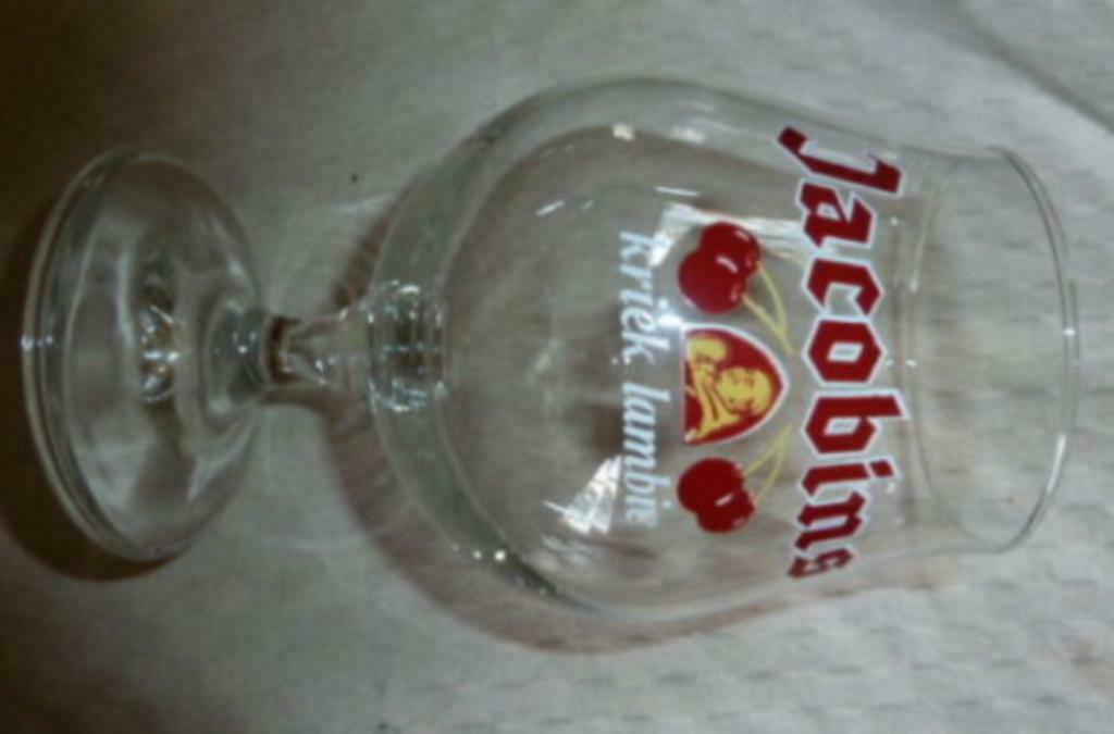 #D bier glas JACOBINS Kriek Lambic Brij. Omer Vander Ghinste, Ophalen of Verzenden, Nieuw, Bierglas