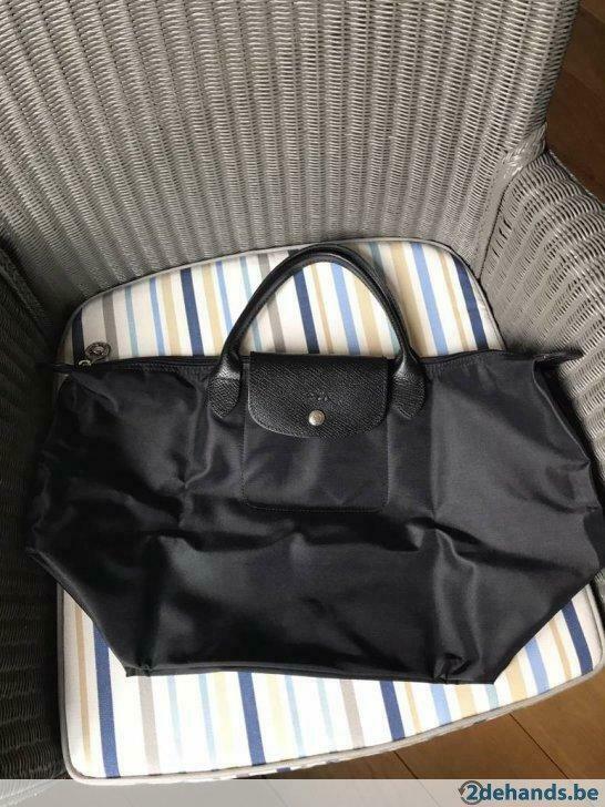 Longchamp le pliage Sarah Morris - handtas M, Handtassen en Accessoires, Tassen | Damestassen, Verzenden, Gebruikt, Zwart, Handtas