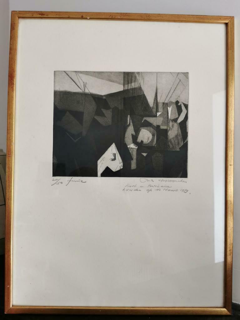 Lithographie cubiste, signée et numérotée., Antiquités & Art, Art | Lithographies & Sérigraphies, Enlèvement ou Envoi