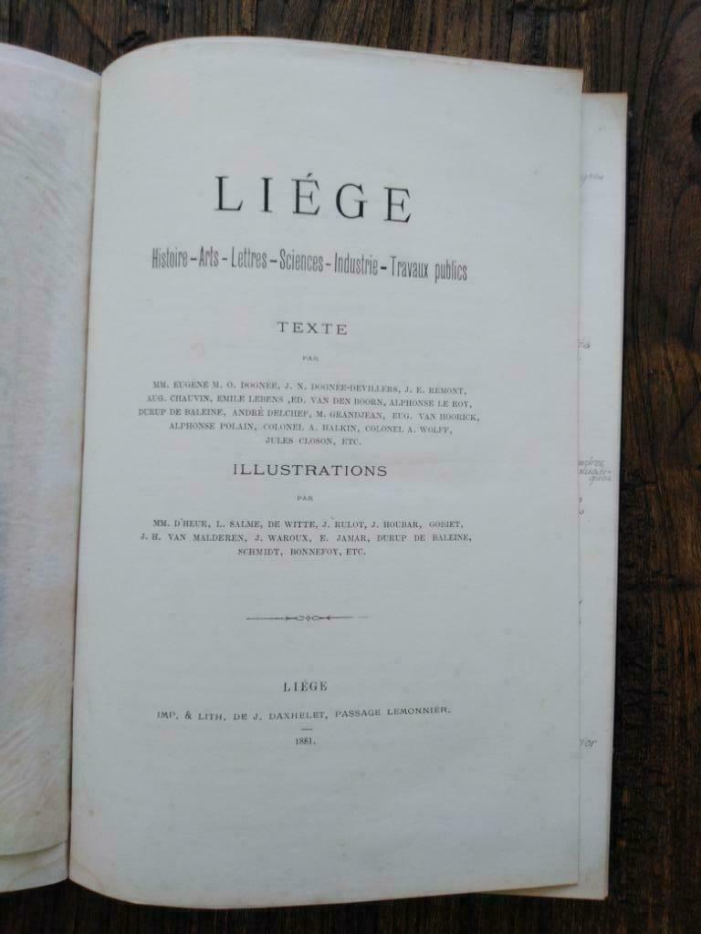 1881 - Liège - Histoire  Arts  Lettres  Sciences  - gravures, Enlèvement ou Envoi