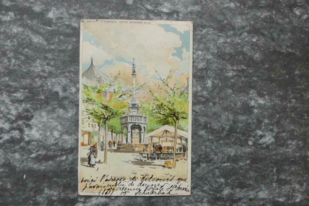 Postkaart 12/4/1909 Luik, Liége place de marché, België, Enlèvement ou Envoi, Avant 1920, Affranchie, Liège