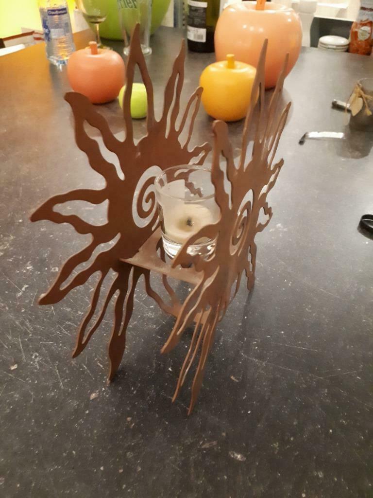 Support à bougie décoratif (mural ou sur pieds), Moins de 25 cm, Enlèvement ou Envoi, Comme neuf, Brun