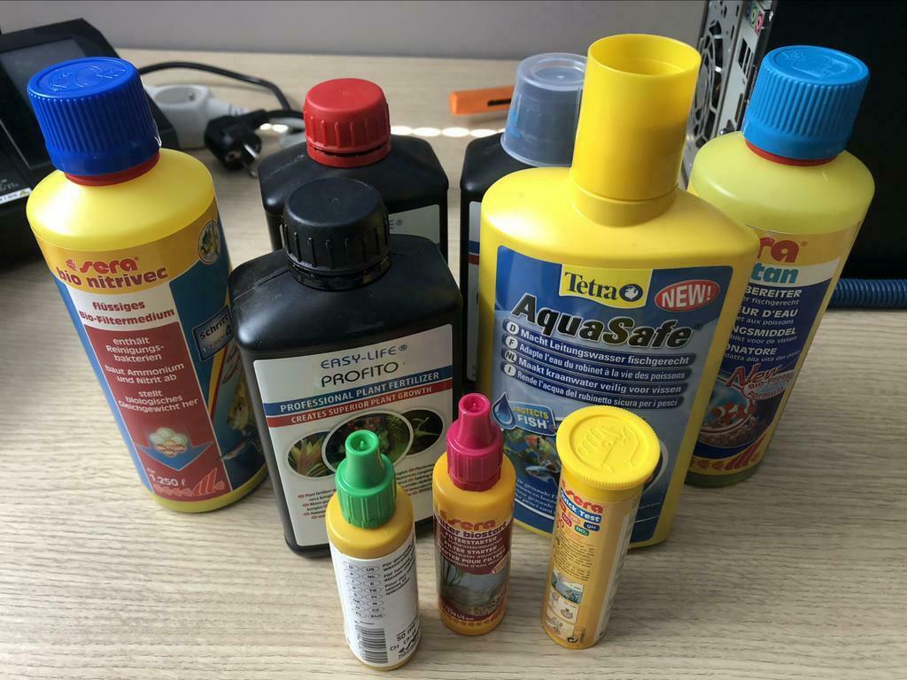 Heel wat verzorgingsproducten voor warm water aquarium, Ophalen of Verzenden, Gebruikt, Overige typen