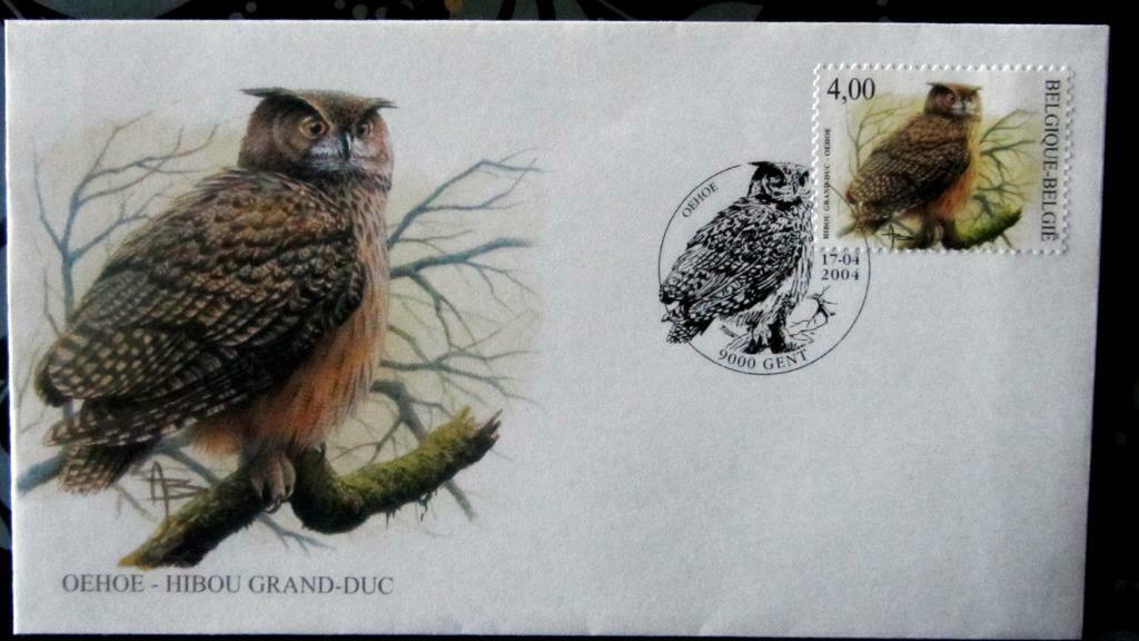 FIRST DAY COVER- VOGELS VAN BUZIN- DE OEHOE, Ophalen of Verzenden, Gestempeld, Dier of Natuur