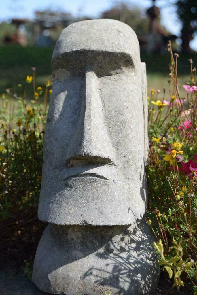 Beeld, natuursteen Moaïen beeld (Paaseiland), Tuin en Terras, Tuinbeelden, Ophalen of Verzenden, Zo goed als nieuw, Steen, Overige typen