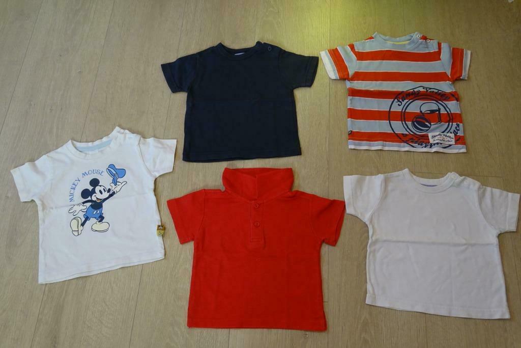 Pakket van 5 T-shirts jongen maat 74, Enlèvement ou Envoi, Utilisé, Garçon, Chemisette ou Manches longues