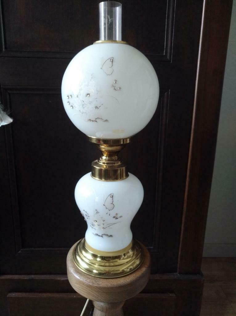 Zeer mooie oude lamp met zeer fijne patronen met briljanten, Ophalen of Verzenden