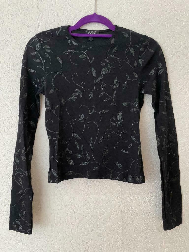zwarte doorschijnende longsleeve met versiering, Kleding | Dames, Zwart, Kookai, Ophalen of Verzenden, Zo goed als nieuw
