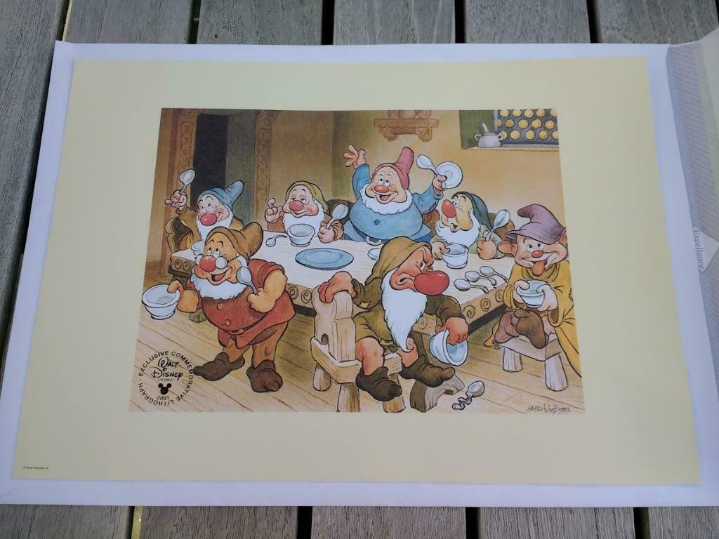 Tekening/litho Disney Sneeuwwitje in envelop - NIEUW, Enlèvement, Blanche-Neige ou Belle au Bois Dormant, Neuf, Image ou Affiche