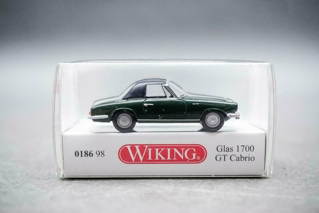 1:87 Wiking 018698 Glas 1700 GT closed Cabrio groen, Hobby en Vrije tijd, Ophalen of Verzenden, Nieuw, Auto