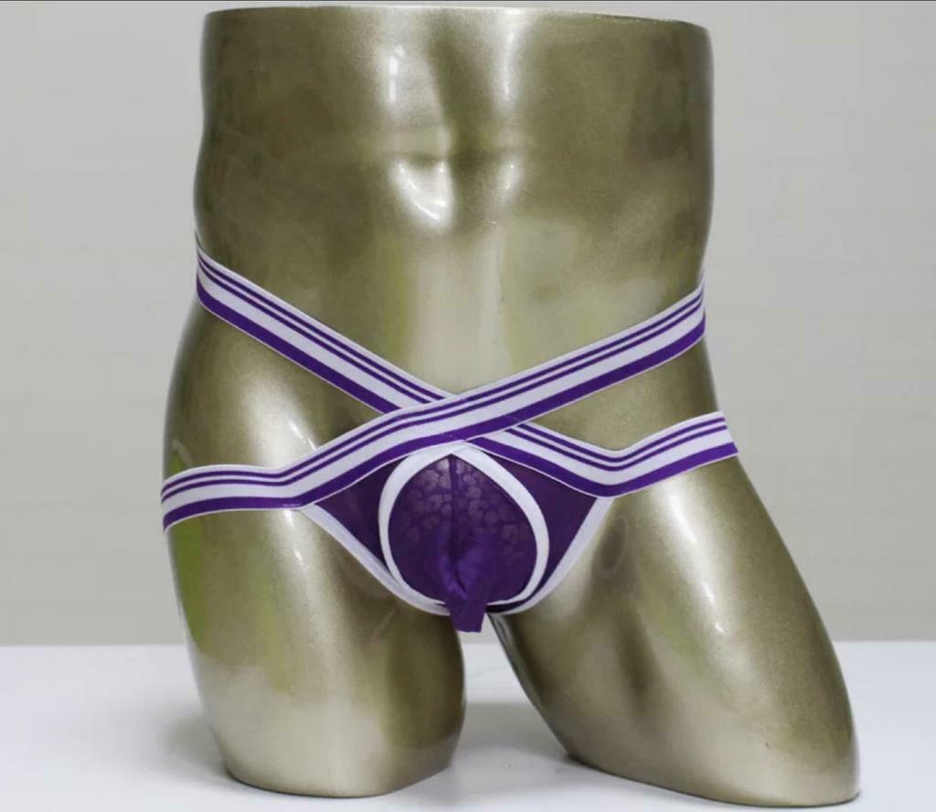 Paarse transparante Jock maat M, Kleding | Heren, Badmode en Zwemkleding, Maat 48/50 (M), Paars, Verzenden