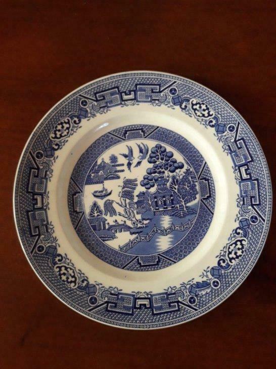 delfts blauw bord willow 1792 ridgway north staffordshire, Antiek en Kunst, Antiek | Keramiek en Aardewerk, Ophalen