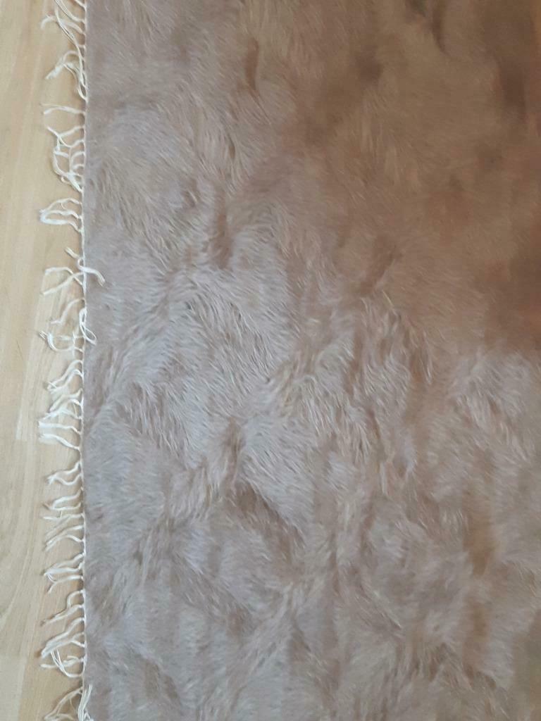 (Turks) tapijt- ca.185x130 cm-beige +"haren"&franjes-NIEUW!, Huis en Inrichting, Ophalen, Nieuw, Bruin, Rechthoekig