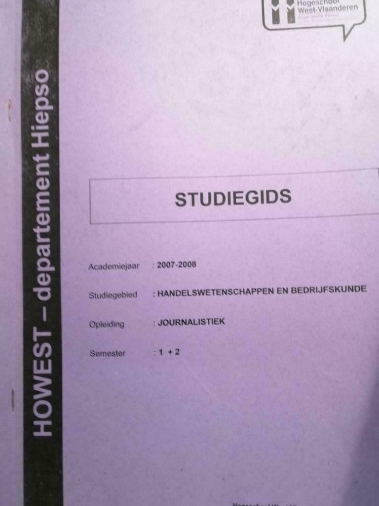 cursus STUDIEGIDS, Boeken, Ophalen of Verzenden, Zo goed als nieuw, Hogeschool