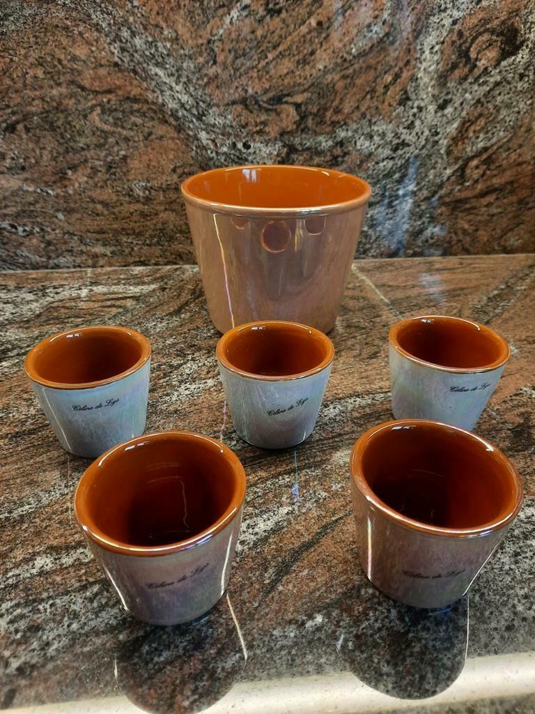 Serie (6 stuks) bloempotten, Céline de Lys, Tuin en Terras, Bloempotten, Nieuw, Aardewerk, Binnen, Minder dan 40 cm, Minder dan 25 cm