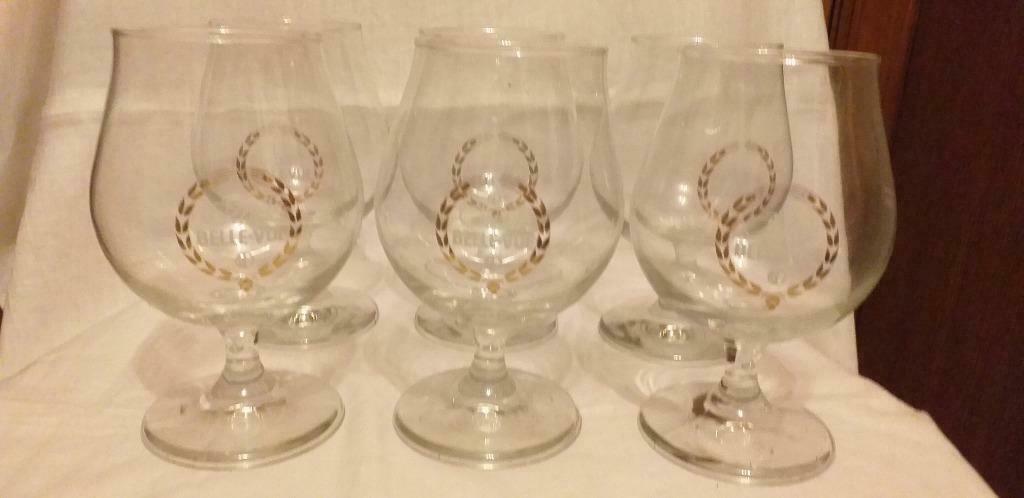 6 verres Kriek Bellevue durobor, Collections, Enlèvement, Comme neuf, Verre ou Verres, Autres marques