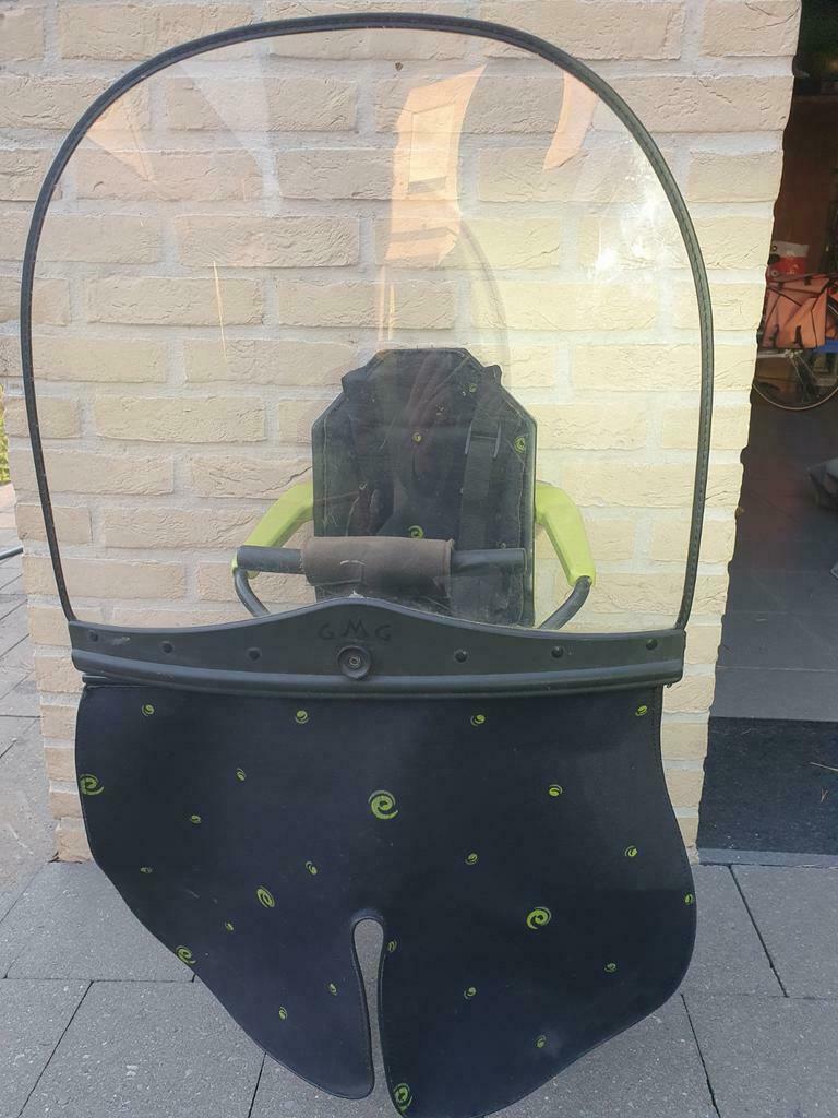 fietstoeltje GMG + windscherm, Fietsen en Brommers, Fietsaccessoires | Fietsstoeltjes, Ophalen, Zo goed als nieuw, Voorzitje, Gmg