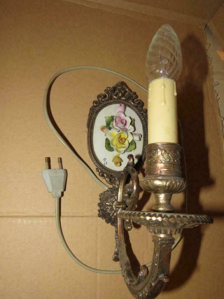 Wandlamp Capodimonte - Messing, Porselein, Ophalen of Verzenden, Gebruikt, Overige materialen, Capodimonte