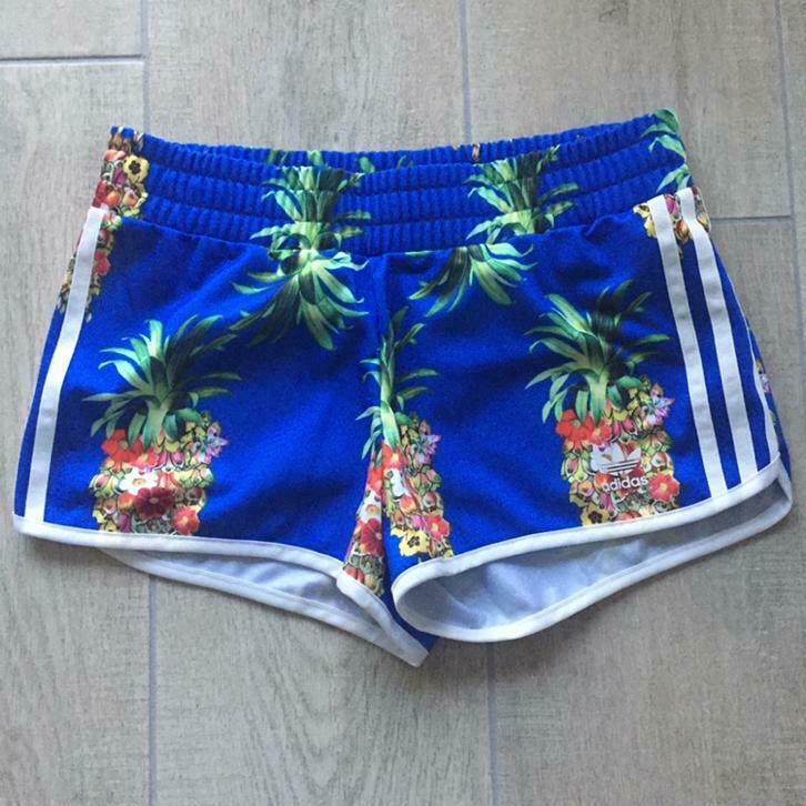 Adidas Originals Short Blauw Ananas Maat 34, Kort, Blauw, Ophalen of Verzenden, Zo goed als nieuw