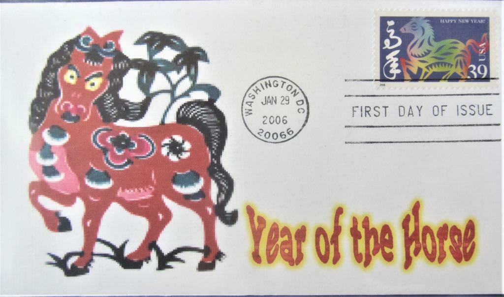 FDC- USA- NATUUR- JAAR VAN HET PAARD, Enlèvement ou Envoi, Affranchi, Animal et Nature