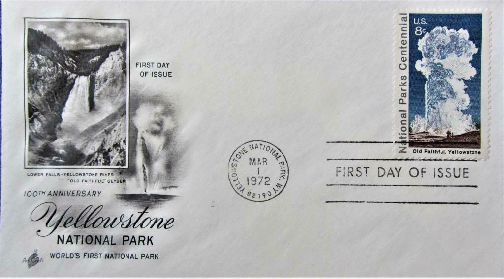 FDC- U.S.A.- NATIONAL PARK YELLOWSTONE, Enlèvement ou Envoi, Affranchi, Animal et Nature